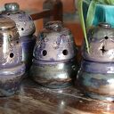 Ceramiczna świeca z pokrywką - ręcznie robiona, unikatowa, z nastrojowym światłem