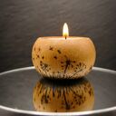 Drewniany świecznik z dmuchawcami do tealight - ręcznie wypalany