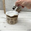 Kominek zapachowy ceramiczny z margerytkami - tea-light i miseczka