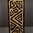 Drewniany świecznik z azteckim wzorem - ręcznie wypalany, naturalne drewno, prezent