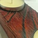 Czerwony świecznik drewniany Shou Sugi Ban Franca No. 33