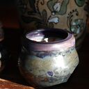 Ceramiczna świeca z pokrywką - ręcznie robiona, unikatowa, z nastrojowym światłem