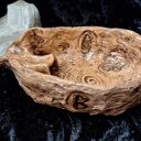 Ceramiczna misa rytualna na Palo Santo - podstawka z runą Berkano