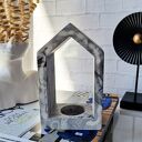 Świecznik na tealight w kształcie domku Marble - szary