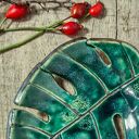 Ceramiczna podstawka Monstera - mydelniczka i pod tealight