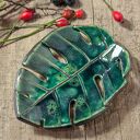 Ceramiczna podstawka, monstera, mydelniczka, tealight