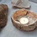 Ceramiczna misa rytualna / kadzielnica z runą dobrobytu Fehu 