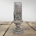 Świecznik z zimowym lasem i sowami