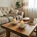 Zestaw dekoracyjnych świeczników z kamieniami - Elegant Epoxy