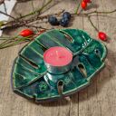 Ceramiczna podstawka Monstera - mydelniczka i pod tealight