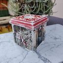 Świąteczne ręcznie zdobione pudełko ze świecznikiem tealight