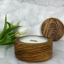 Messto made by wood drewniany świecznik egzotyczna sojowa zapachowa w drewnie dodatkowy wkład świeca zero waste
