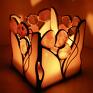latarenka lampion świecznik z brązowym karneolem dekoracja witrażowa