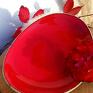świeczniki: ceramiczna czerwona podstawka na biżuterię świece kadzidła romantyczny prezent obrączki prezeznt