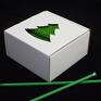 pomysł na upominek szalik na prezent - szal zielony z frędzlami frędzle choinka