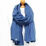 szal szalik chusta bawełniany w kolorze niebieskim, modny - pracownia zolla