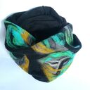 Czarny komin filcowany wełną merynosów - miły i ciepły handmade 