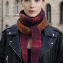 Ręcznie robiony duży ciepły miękki szalik komin Sophie vegan