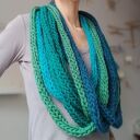 Szal zamotka szalik granat zieleń turkus