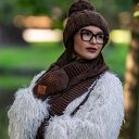 Szal MERINO “Brązowy szalik”