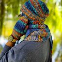 Męski szal MERINO 50%- Górski potok szalik”