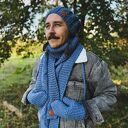 Męski szal MERINO “Ciemny niebieski szalik”