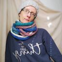 Szalik komin morski wrzos - miękki szal na zimę od Barborka Design