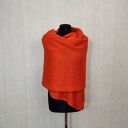 Pomarańczowy szal z wełny i alpaki