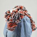 fantazyjny szal - pomarańcz z brązem