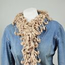 pom - pon scarf - beżowy