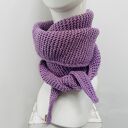 Duży ręcznie robiony ciepły szalik komin otulacz Sophie z wełną merino