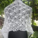 Biały szal z alpaką