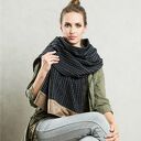 Duży Wełniany Szal Etola GRANATOWA KRATKA idelany prezent na święta