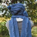 Męski szal MERINO “Ciemny niebieski szalik”