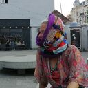Kolorowy komin patchworkowy na podszewce - folk i boho (handmade)