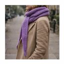 Duży ręcznie robiony ciepły szalik komin otulacz Sophie z wełną merino