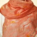 Szal ręcznie filcowany, wełna z merynosów