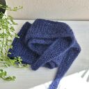 Szalissant - mini szalik alpaka & moher z jedwabiem, granatowy melanż