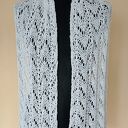 Biały szal z jedwabiem i kaszmirem