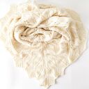 Chusta w liście z wełny alpakai ręcznie robiona