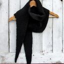 Ciepły szalik, trójkątna wąska chusta - CZARNA