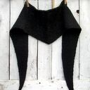 Ciepły szalik, trójkątna wąska chusta - CZARNA