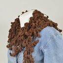 pom-pon scarf - czekolada