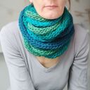 zamotka szalik granat zieleń turkus