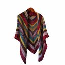Kolorowa trójkątna chusta handmade z wełną merino