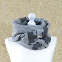 Wełniany szal w jodełkę - Szal unisex - Szary