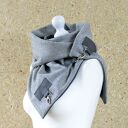 Wełniany szal w jodełkę - Szal unisex - Szary