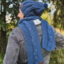 Męski szal MERINO “Ciemny niebieski szalik”