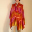 szal z wełny merino czerwony z żółtym