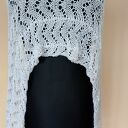 Biały szal z jedwabiem i kaszmirem